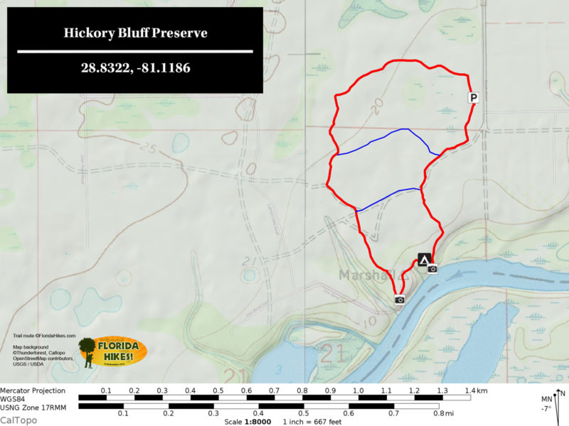 Hickory Bluff Preserve Trail Map 