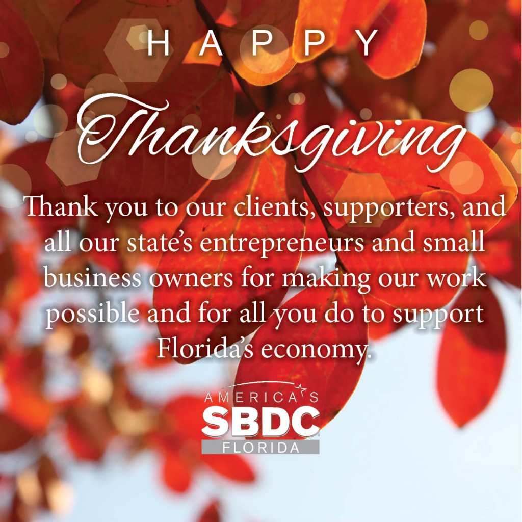 Happy Thanksgiving from the Florida SBDC Network