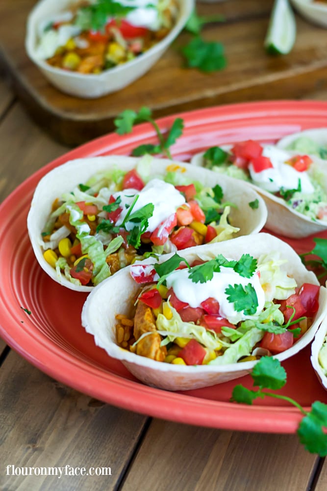 Game Day Chicken Fiesta Bowls via flouronmyface.com