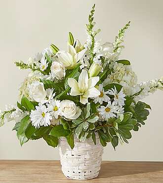 Ivory Elegance Floral Basket - S5452