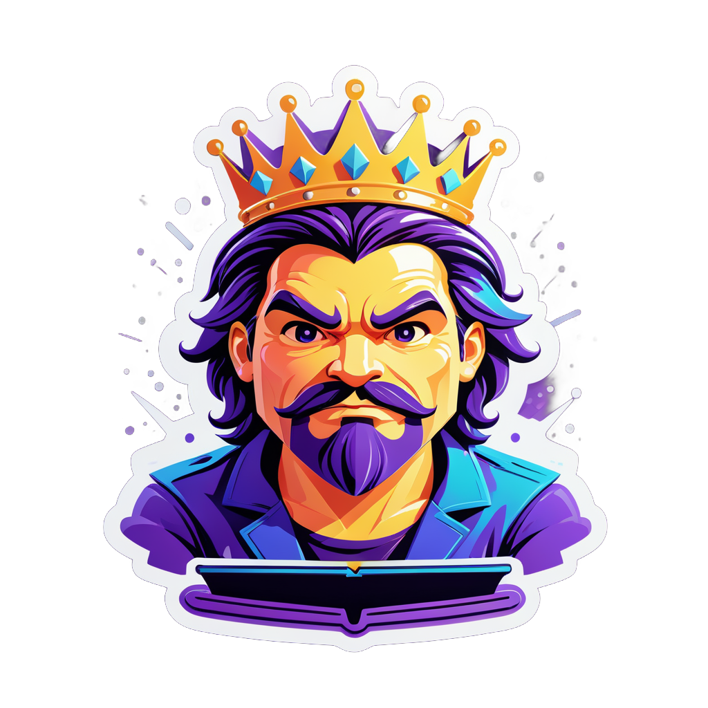 I made an AI sticker of programmer king solid