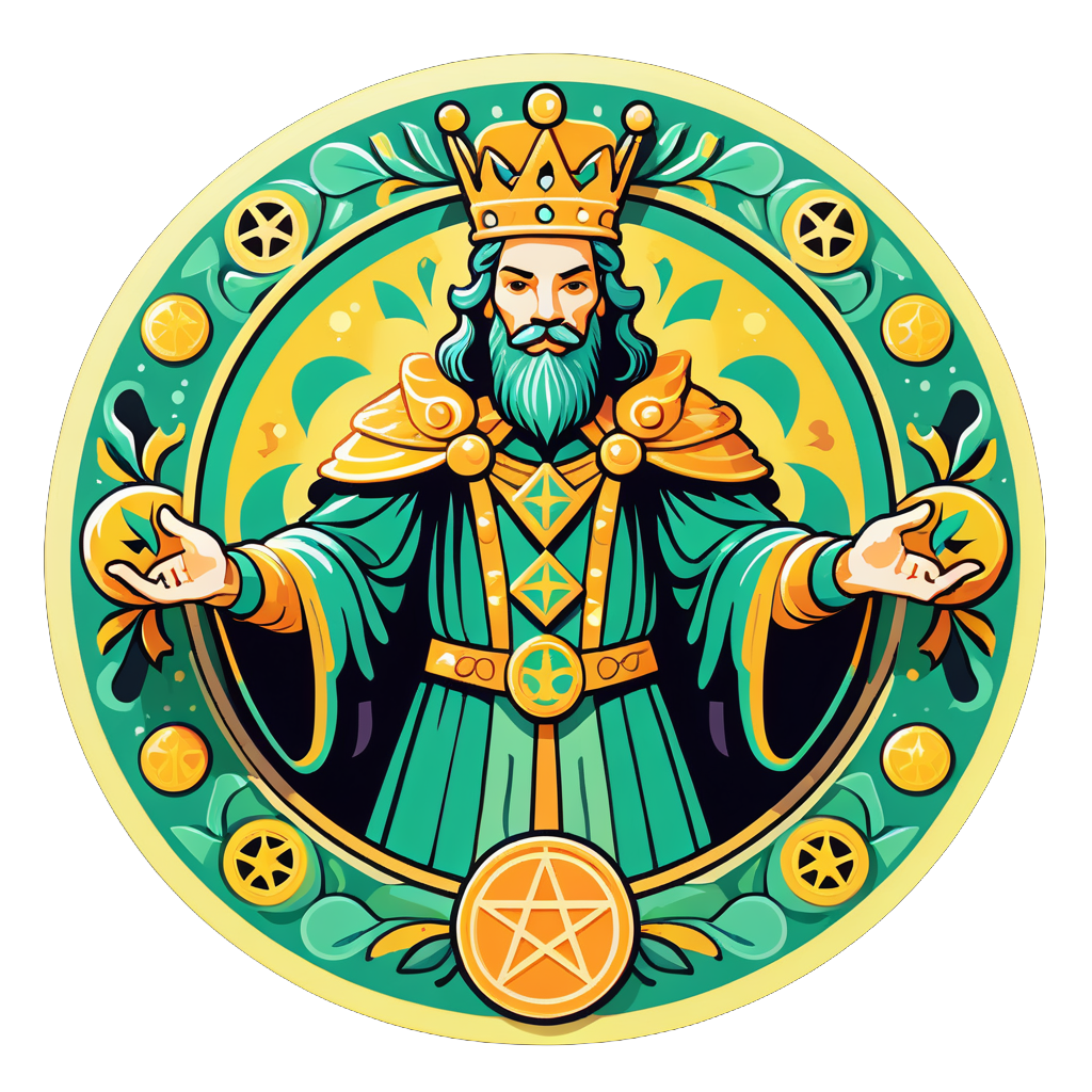 I made an AI sticker of king of pentacles