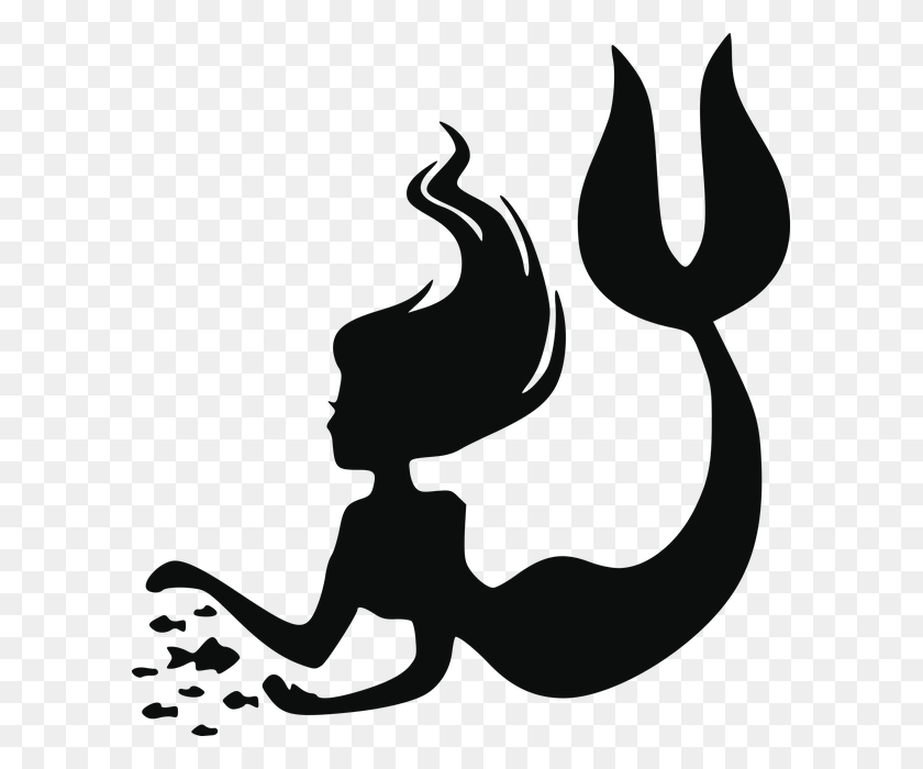 Little Mermaid Silhouette Mermaid Vector, Symbol, Text, Emblem HD PNG ...