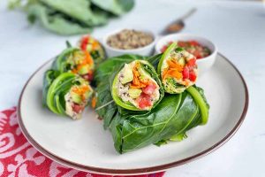 Spicy Vegan Collard Wraps