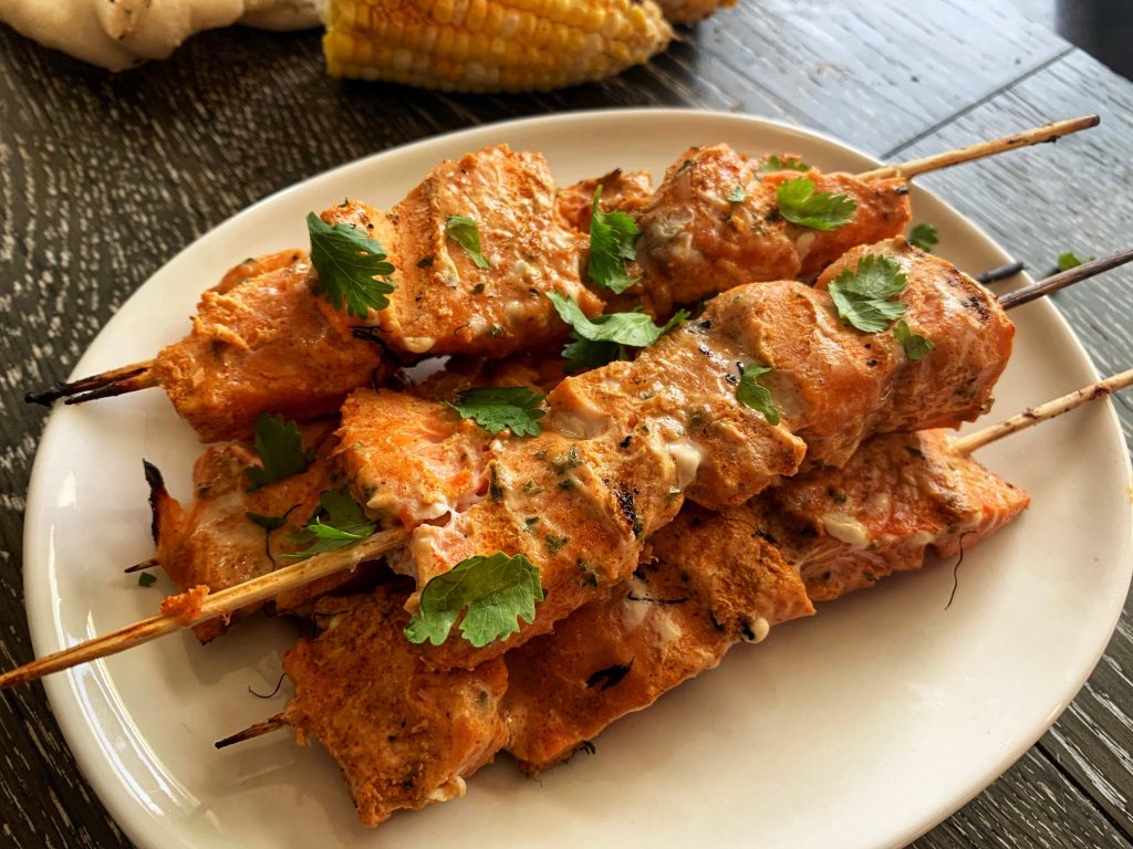 Tandoori Salmon Skewers