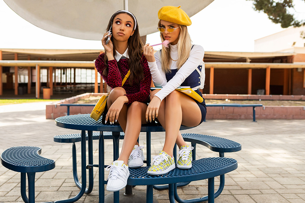 90s shoe and fashion trends, K-Swiss x Clueless, lifestyle shot, sneakers