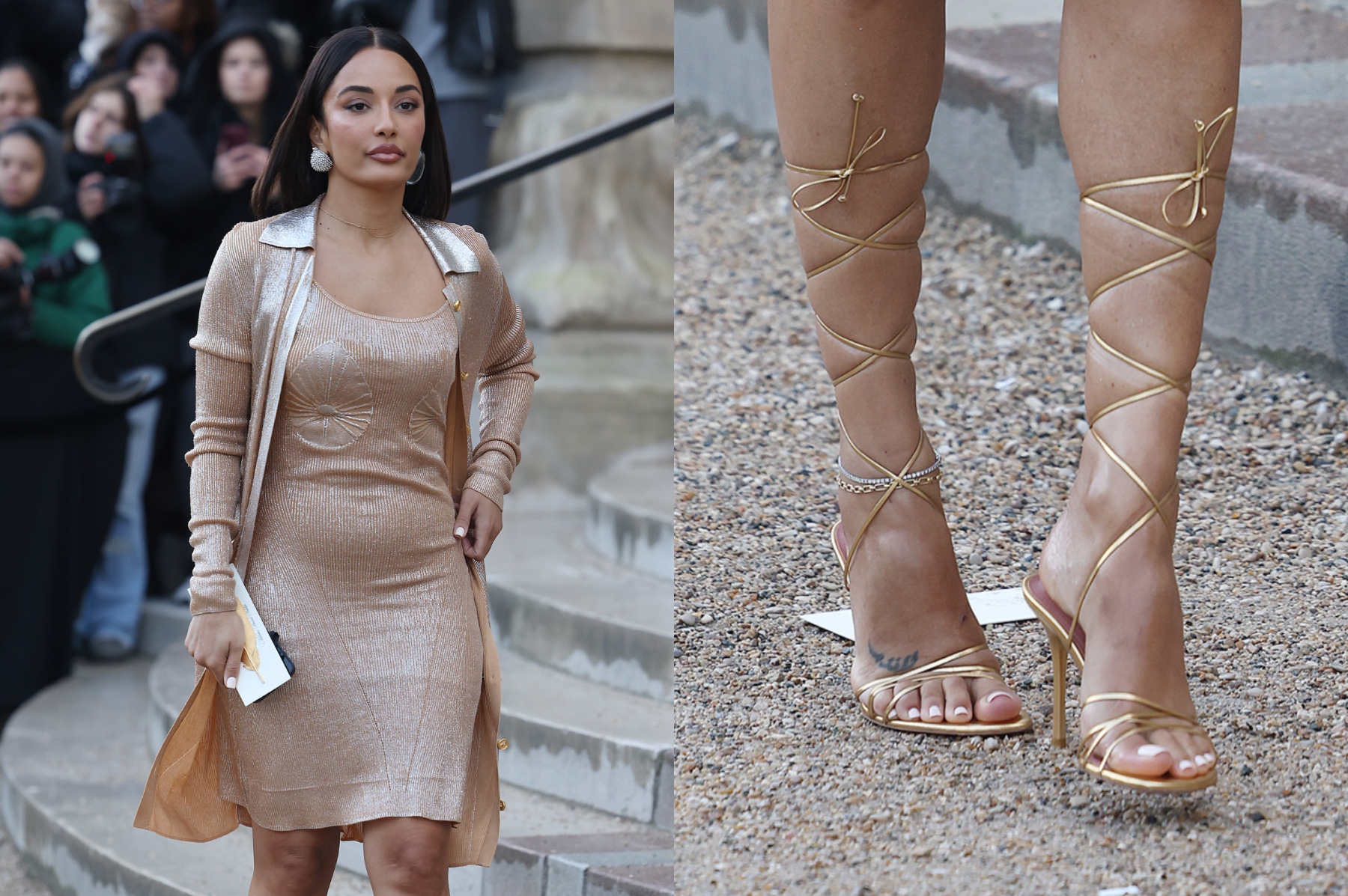 Amina Muaddi attends the Schiaparelli Haute Couture Spring-Summer 2025 show as part of Paris Fashion Week on January 27, 2025 in Paris, France.