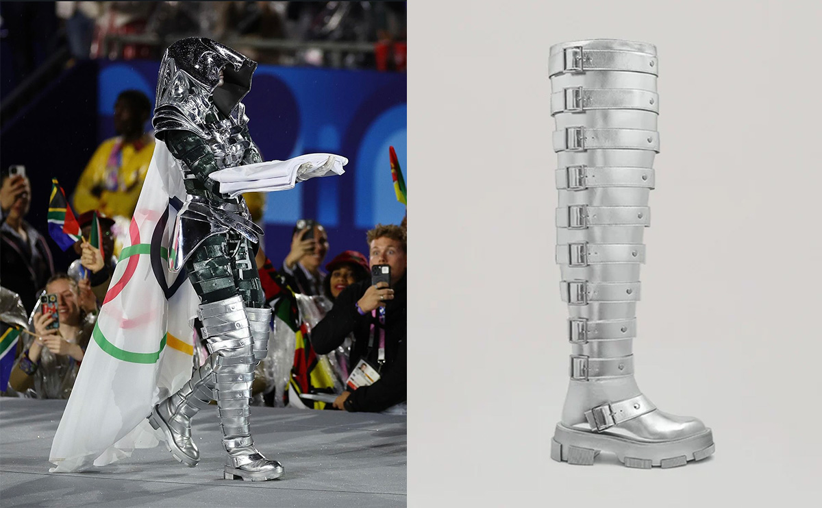 Both, Jeanne Friot, Gao Platform Thigh High Boots, boots, silver boots, Olympics, Opening Ceremony, knight shoes, Joan of Arc