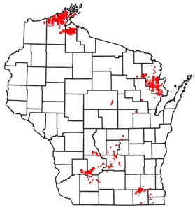 Map showing Map of recorded spongy moth defoliation in 2023