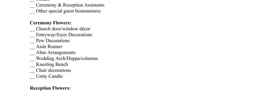 wedding flowers order form conclusion process explained (stage 5)