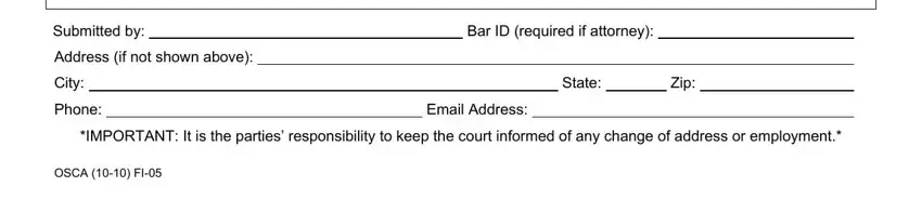 Filling out section 3 of Form Osca Fi 05