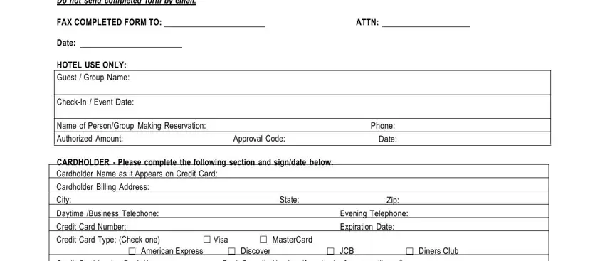 example of fields in hampton inn credit card authorization form