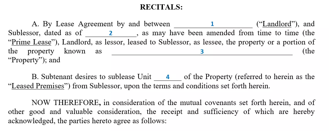 filling out a sublease agreement step 3