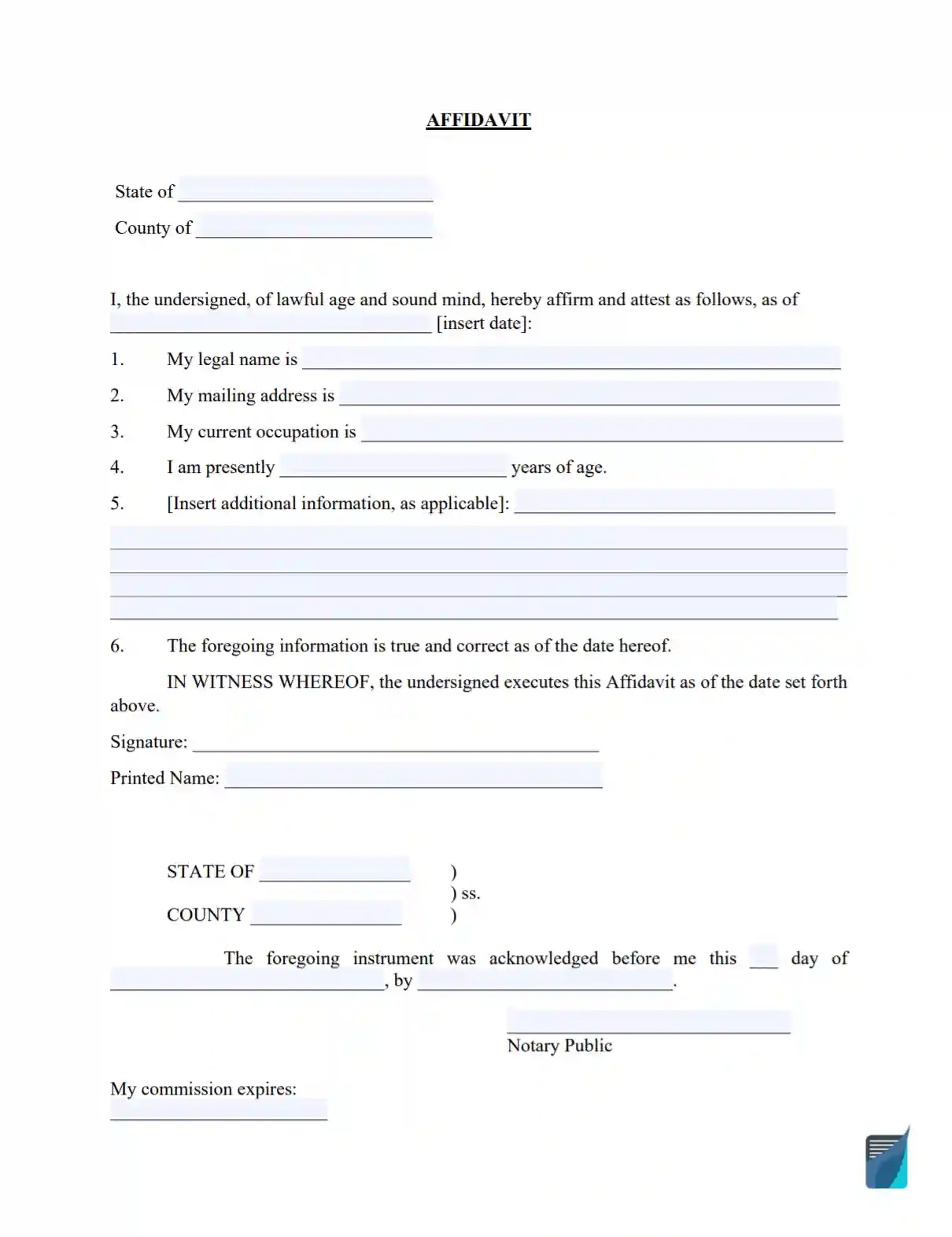 Notarized Child Support Agreement Template