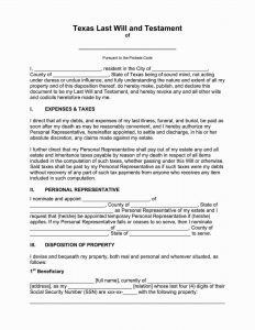 Fillable Texas Last Will and Testament Form