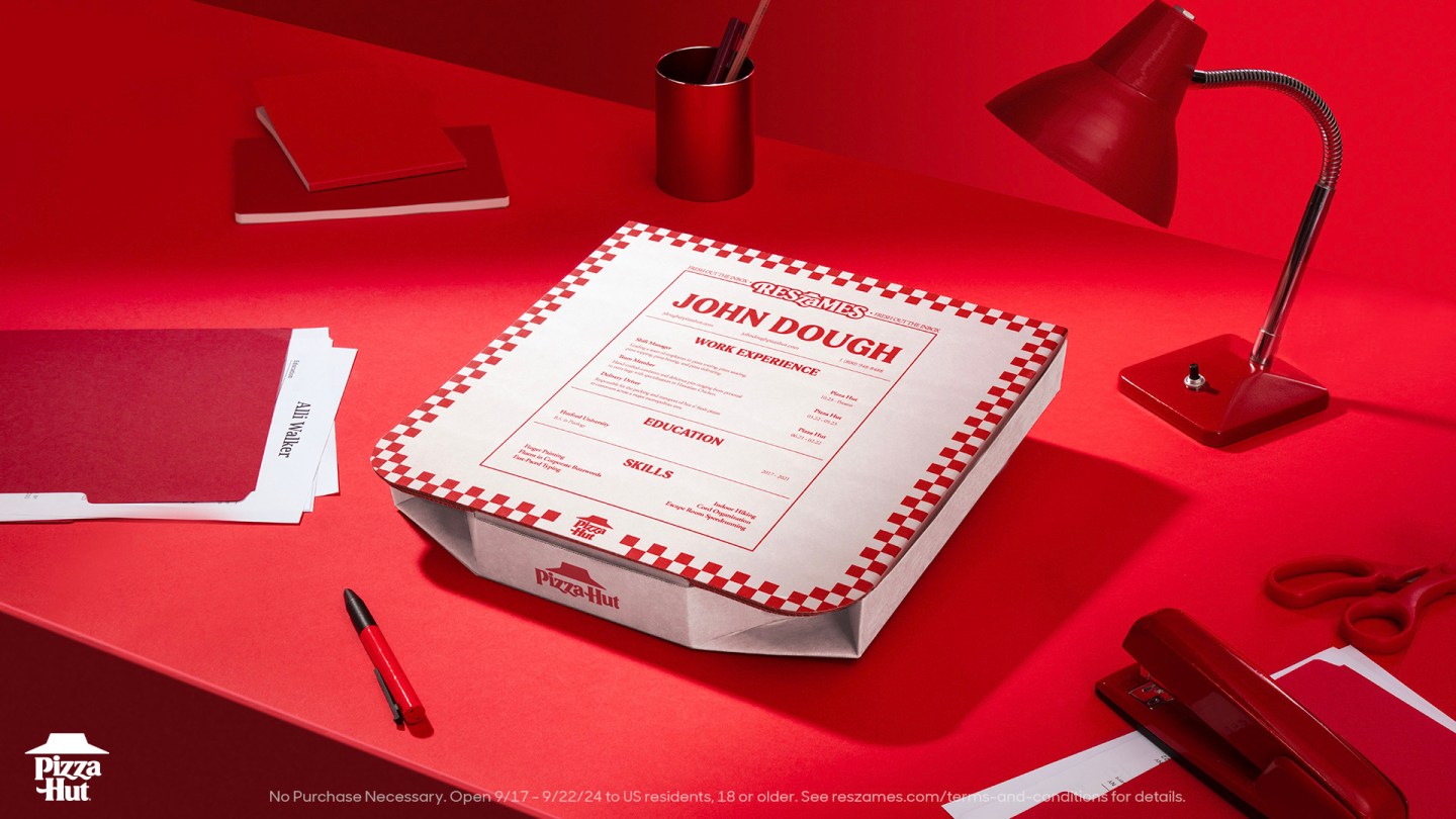 Pizza Hut will put your resume on a box.