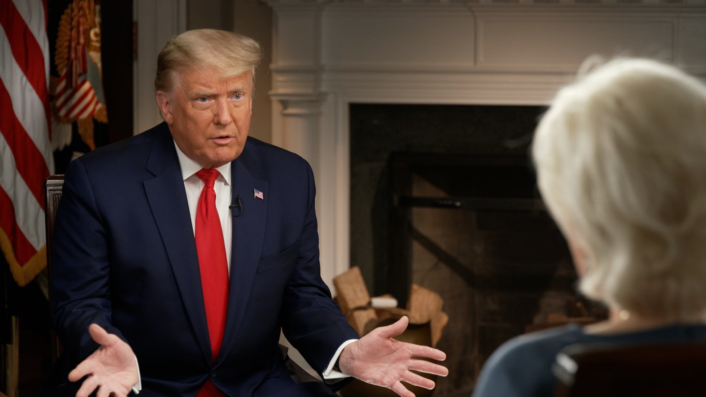 Trump in his 2020 '60 Minutes' interview