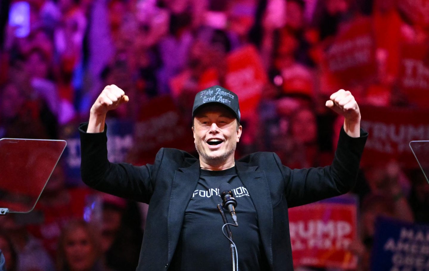 Tesla and SpaceX CEO Elon Musk during a political rally in New York City on October 27, 2024. (Photo: Angela Weiss/AFP/Getty Images)