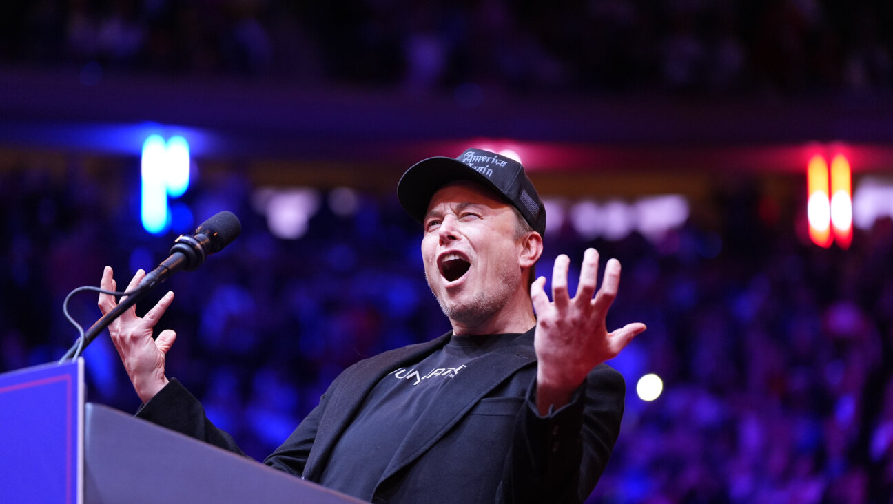 Elon Musk on stage before Republican presidential nominee former President Donald Trump speaks at a rally at Madison Square Garden in New York, NY on Sunday, October 27, 2024.