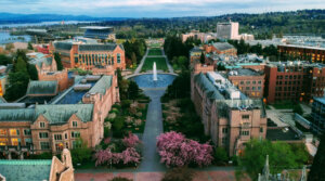 Aerial photo of the University of Washington in Seattle. (Getty Images)