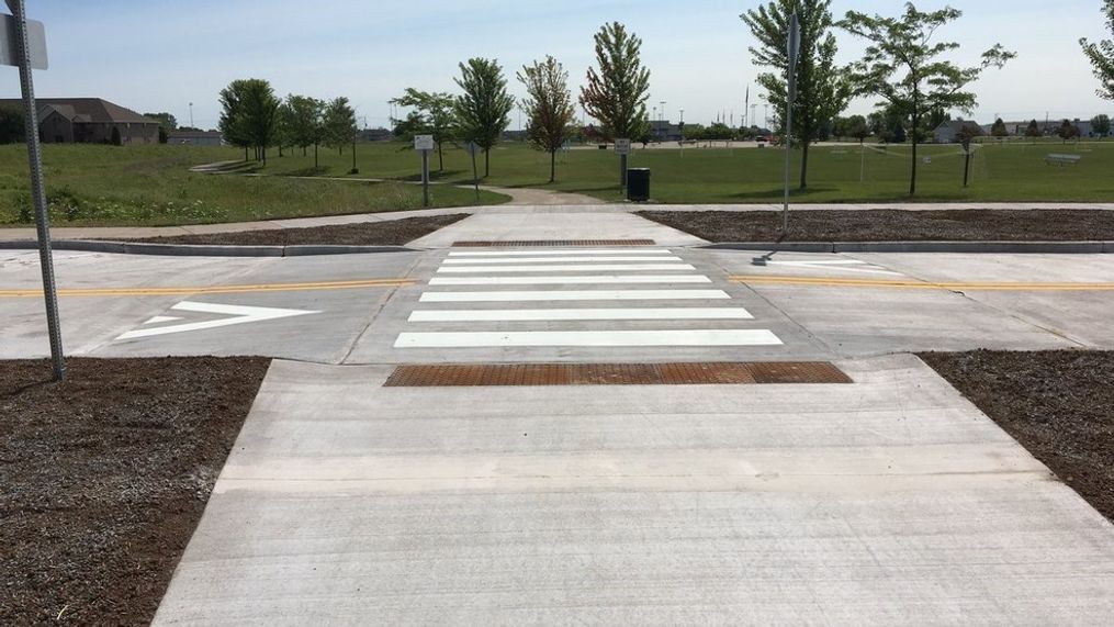 The Apple Creek Trail crossing at Providence Avenue in Appleton opened its raised crosswalk, July 25, 2018. (Photo courtesy of the city of Appleton)