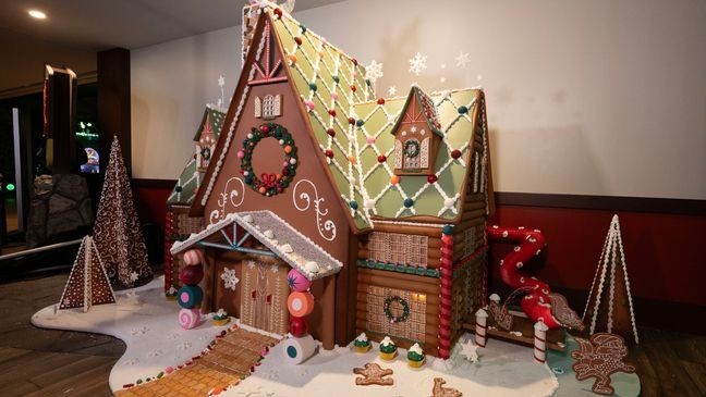 Duff Goldman unveils gingerbread lodge at Great Wolf Lodge Maryland for charity challenge (Great Wolf Lodge Maryland)