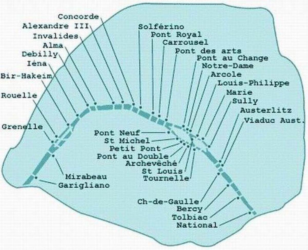 Carte ponts de Paris