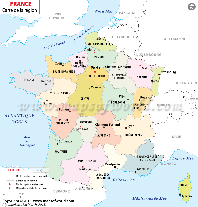 Carte de France Régions