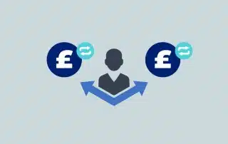 merchant with arrows to two recurring payments in £