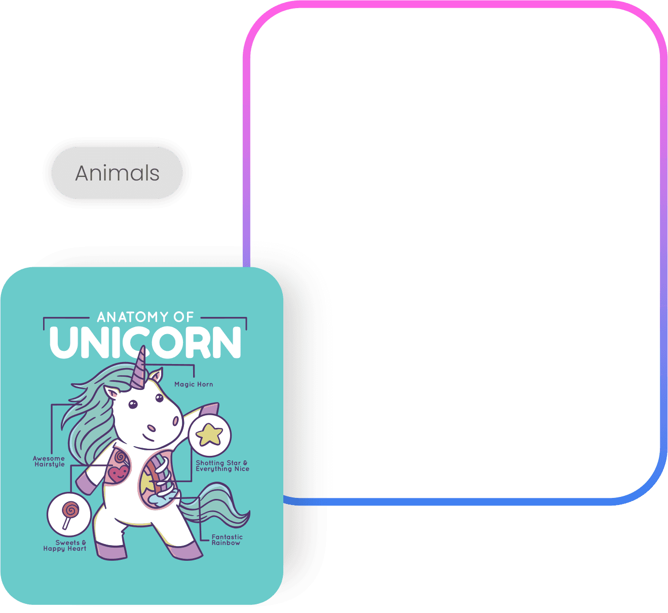 A unicorn design