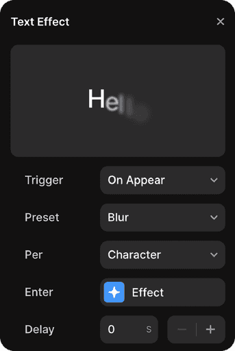 Text appear effects in Framer