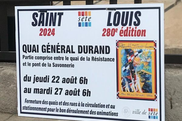 En raison d'un grand nombre de visiteurs attendus en centre-ville de Sète pendant la Saint Louis une décision municipale a été prise pour réglementer la circulation du 22 au 27 août 2024.