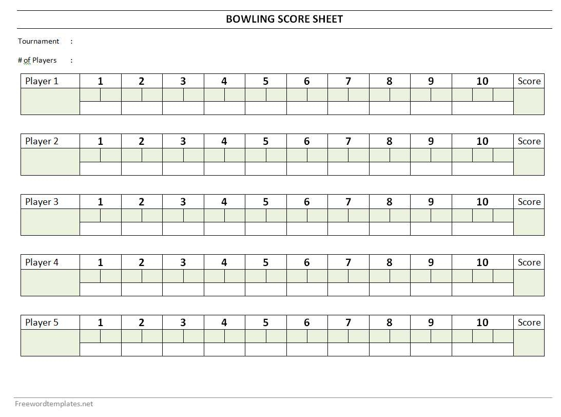 Free Printable Bowling Score Sheets - Minimalist Blank Printable