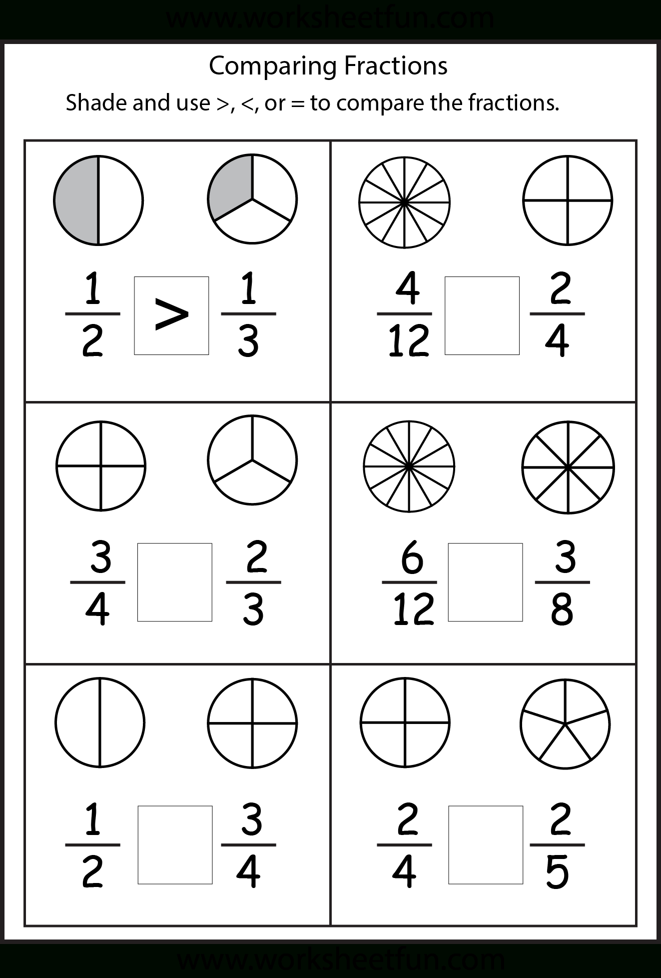 Fractions Worksheets 3rd Grade Math