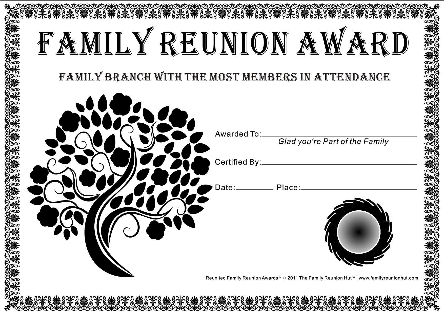 Free Printable Family Reunion Award Certificates - Printable Templates