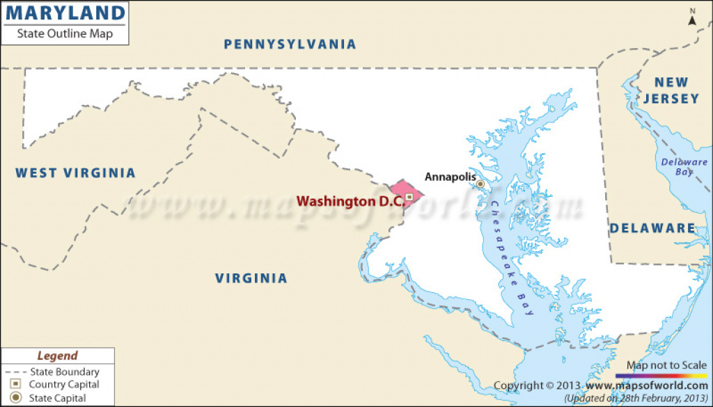 Blank Map Of Maryland | Maryland Outline Map regarding Map Of Maryland And Surrounding States