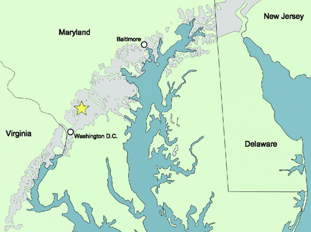 Map Of Potomac Formation Outcrop Belt In Maryland And Surrounding intended for Map Of Maryland And Surrounding States