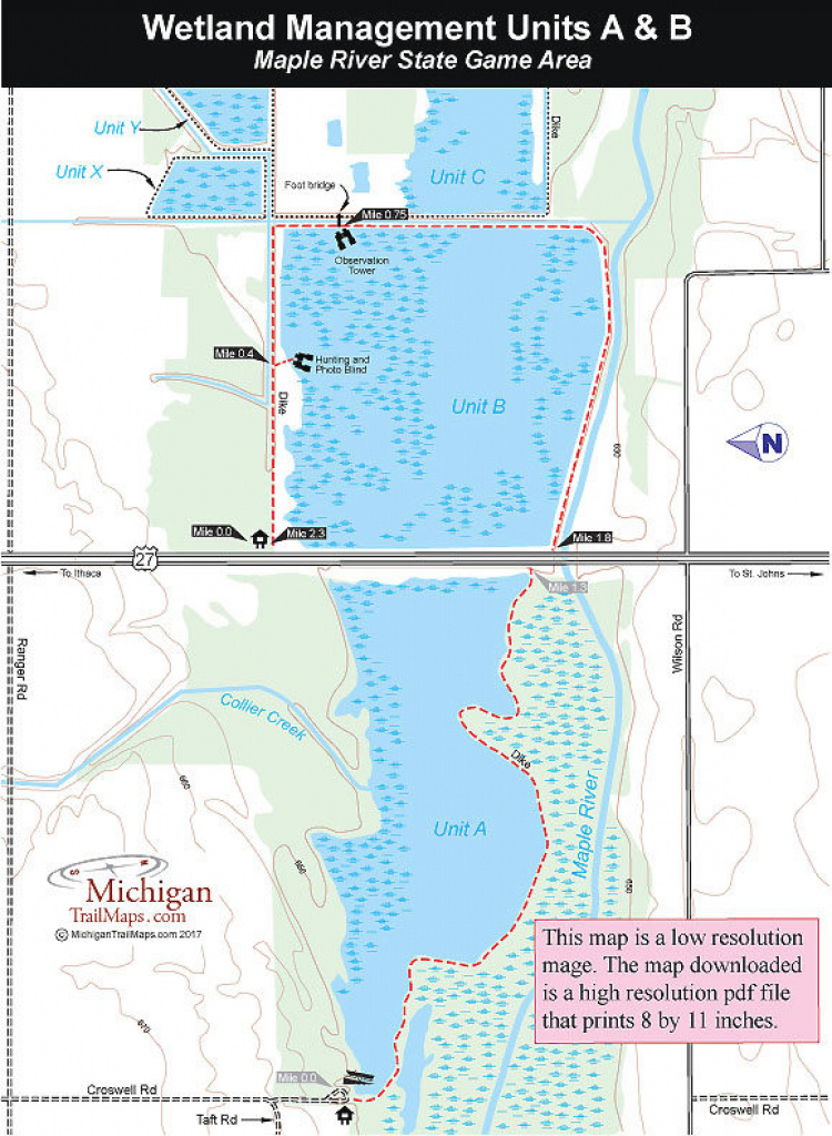 Maple River State Game Area with Allegan State Game Area Trail Map