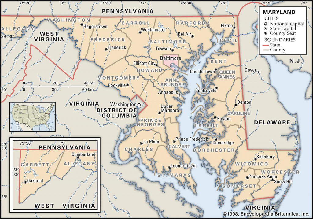 State And County Maps Of Maryland regarding Map Of Maryland And Surrounding States