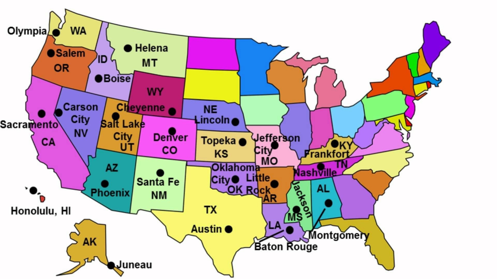 Us Map States With Capitals Capcty1 Inspirationa Map United States within World Map With States And Capitals