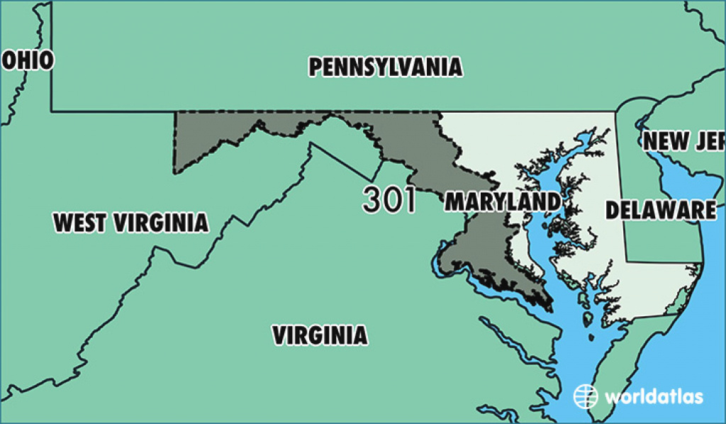 Where Is Area Code 301 / Map Of Area Code 301 / Silver Spring, Md for Map Of Maryland And Surrounding States