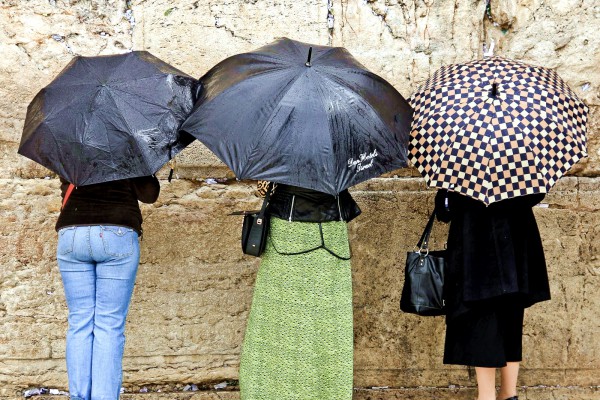 prayer-rain-women's section-Kotel-Wailing Wall