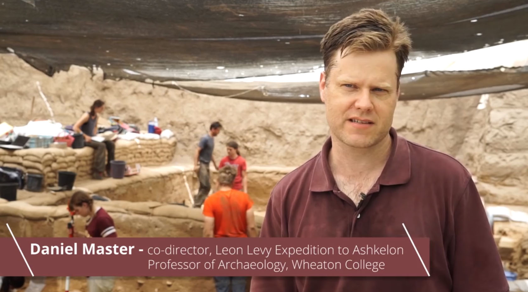 Daniel Master, Professor of Archaeology at Wheaton College co-direct the Leon Levy Expedition to Ashkelon with Lawrence Stager, professor of the Archaelogy of Israel (Emeritus) Harvard University <em>(YouTube Capture)</em>