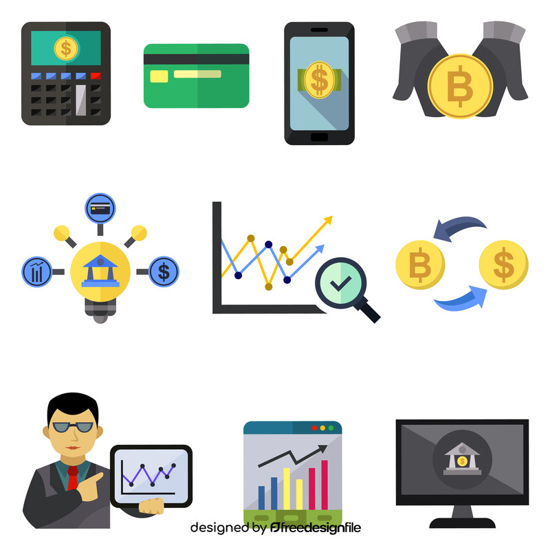 Fintech icon set vector