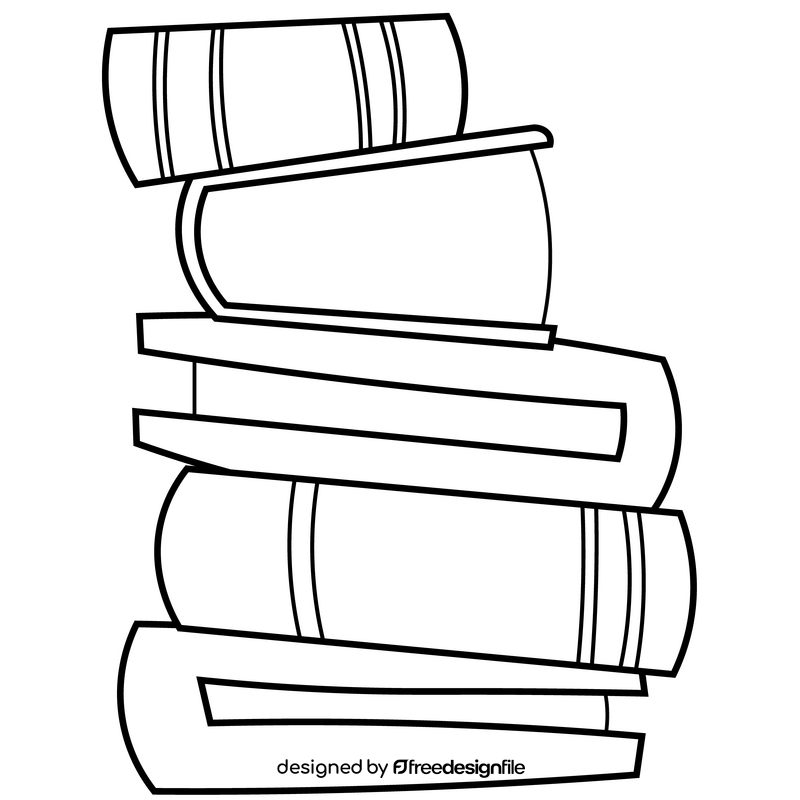 Isolation routine books black and white clipart