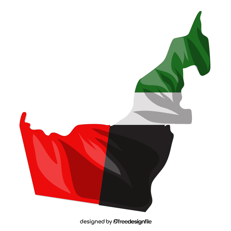 United Arab Emirates flag map clipart free download