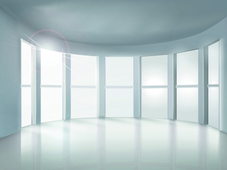 Spacious Bright of empty room vector 02