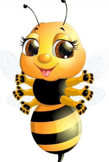 lovely cartoon bee set vectors 27 free download