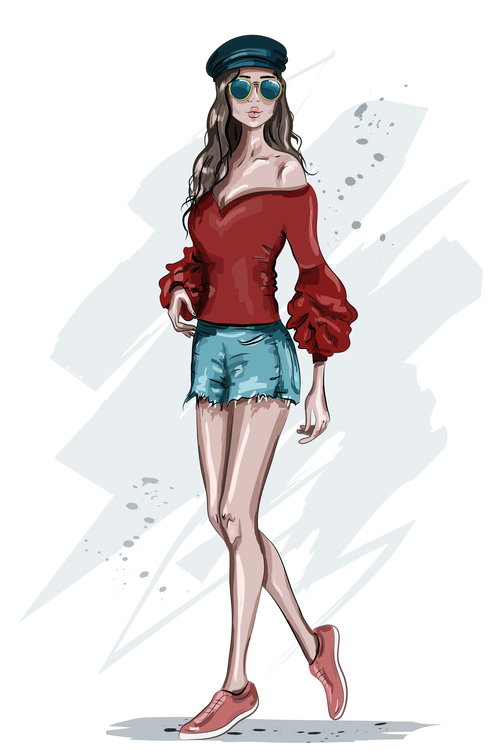 Sketch fashion girl drawing - tewsgi