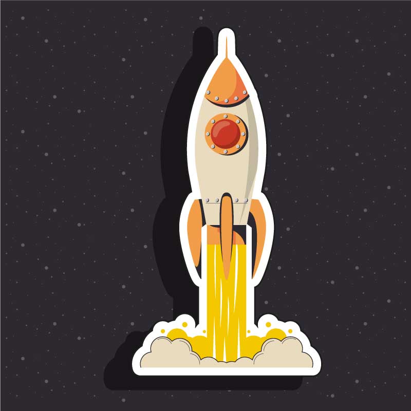 Retro space sticker vector